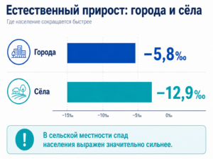 Сёла теряют жителей быстрее городов