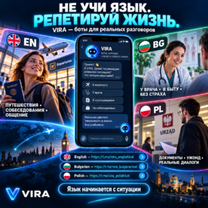 VIRA — Telegram-боты для практики болгарского, английского и польского языков в реальных ситуациях